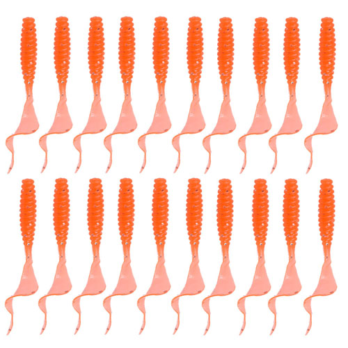 6cm 20pcs grub lure bait soft rubber silica worm lure fishing tackle for seawater and freshwater