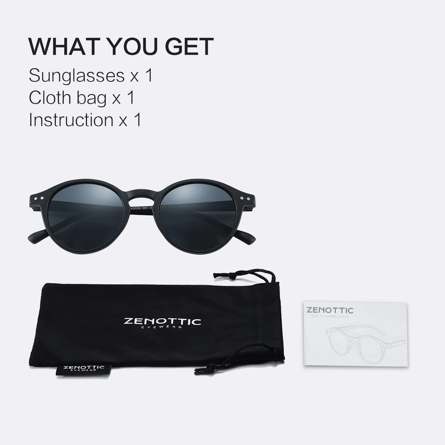 ZENOTTIC Retro Polarized Sunglasses Vintage Small Round Frame Sun Glasses Polaroid Lens