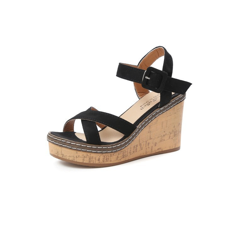 Suede wedge sandals - Snapitonline