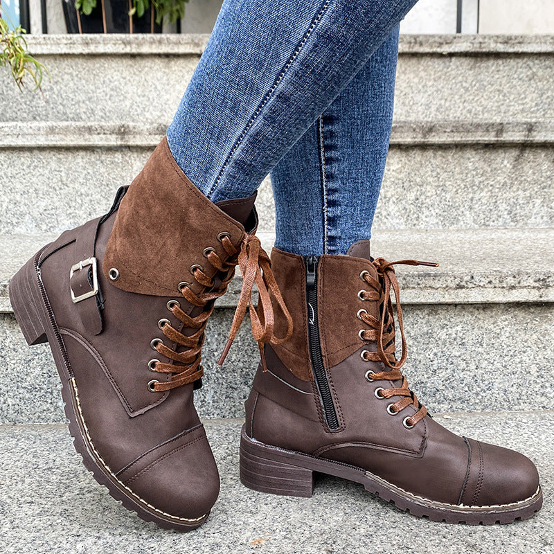 Lace-up mid-tube Martin boots - Snapitonline