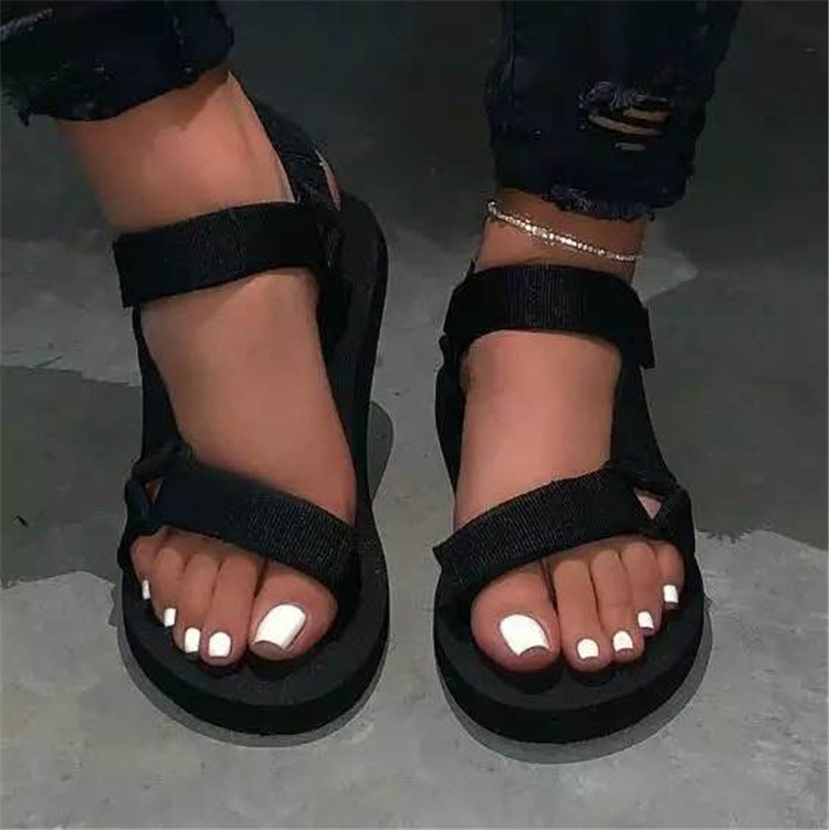Velcro flat casual sandals - Snapitonline
