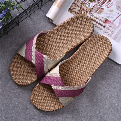 Non-slip home slippers and linen slippers - Snapitonline