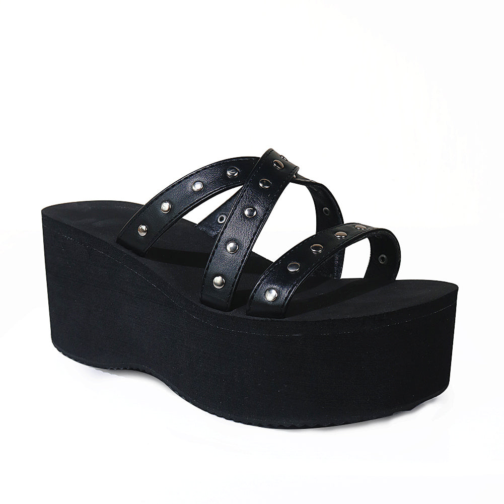 Women's Platform Slippers Wedge Gothic Style - Snapitonline