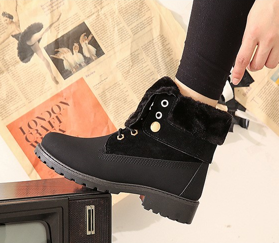 Low heel warm short boots - Snapitonline