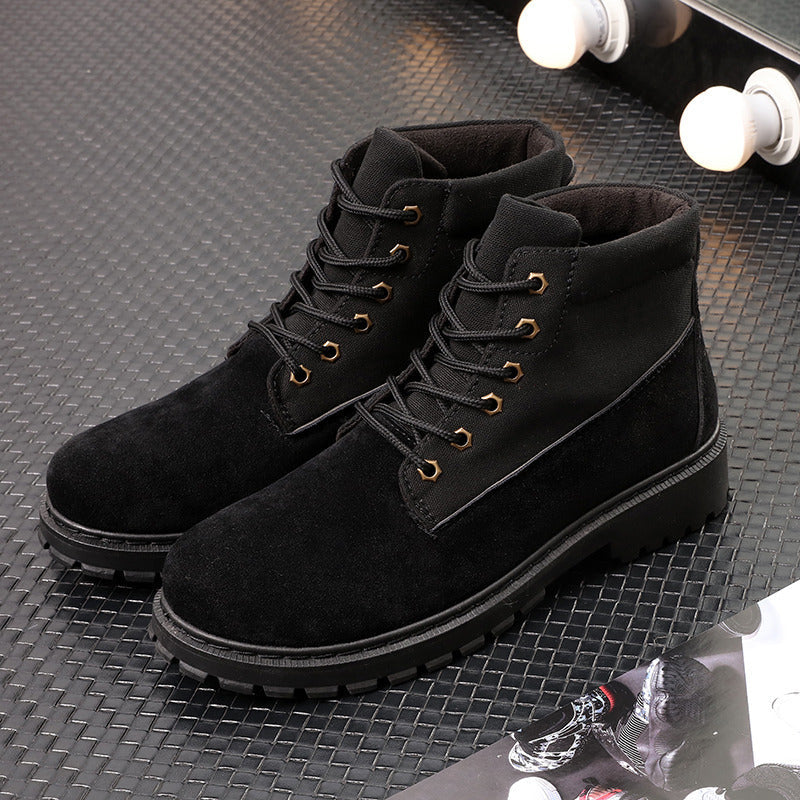 Leather boots casual men's boots Martin boots - Snapitonline