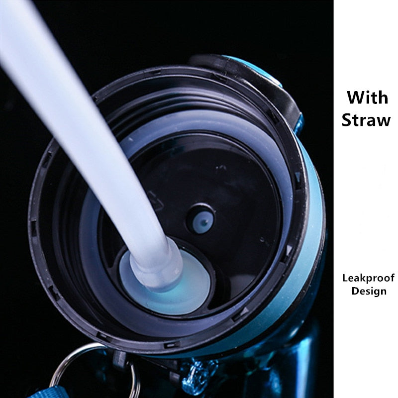 550ml/750ml High Quality Plastic Water Bottle With Straw Portable Gym Fitness Sports Shaker Drink Bottles Eco-Friendly Snapitonline