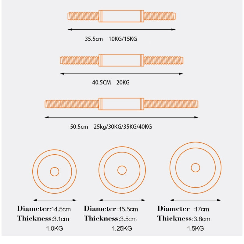 6 in 1 Dumbbell Set Heavey Weights Adjustable Kettlebell Disassembly Barbell Workout Exercise Gym Home Fitness Equipment Snapitonline