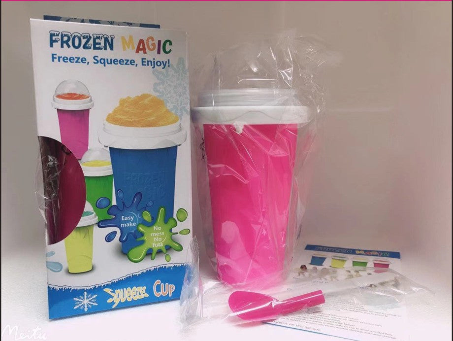 Quick-frozen Slushy Cup Smoothie Cup Ice Cream Maker Kitchen Durable Squeeze Quick Cooling Cup Milkshake Bottle - Snapitonline