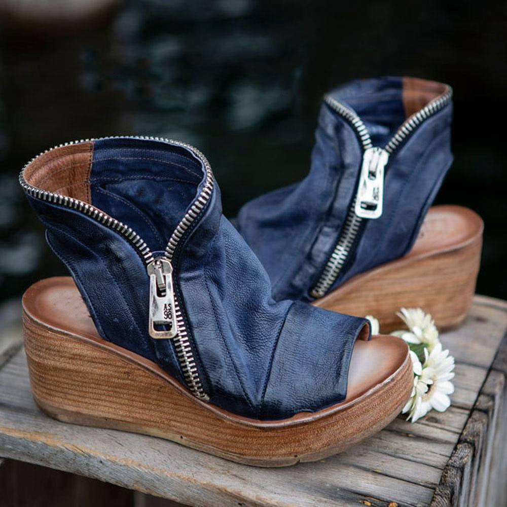 Summer Large Size Flat Wedge Fish Mouth Sandals - Snapitonline