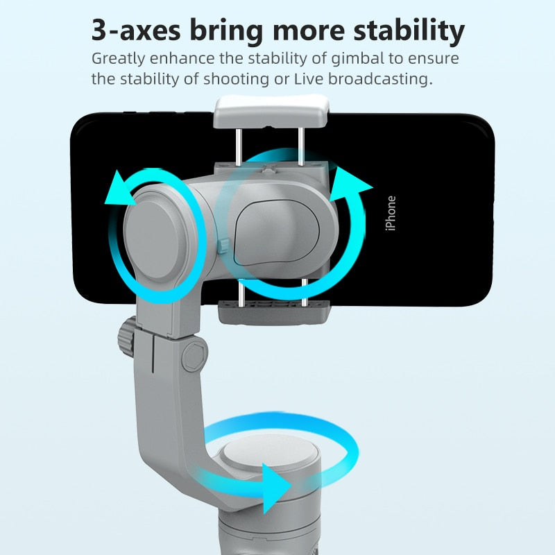 AXNEN HQ3 3-Axis Foldable Smartphone Handheld Gimbal Cellphone Video Record Vlog Stabilizer for iPhone 13 Xiaomi Huawei Samsung Snapitonline