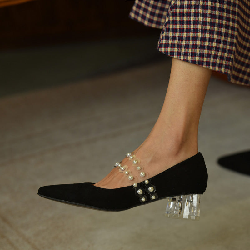 Black pointed sexy heels Snapitonline