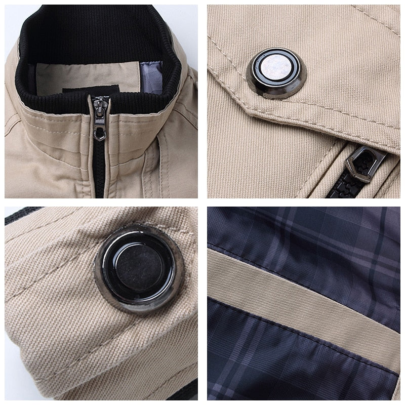 Bomber Jacket Men Fashion Casual Windbreaker Jacket Coat Men 2022 Spring Autumn New Hot Outwear Stand Slim Military Jacket Mens Snapitonline