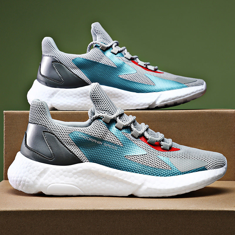 Breathable Flying Woven Sneakers Popcorn Running Shoes Men Snapitonline