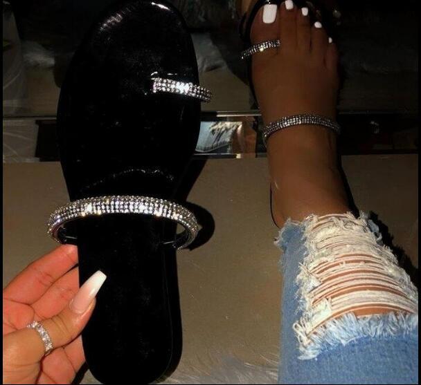 Diamond flat sandals and slippers Snapitonline