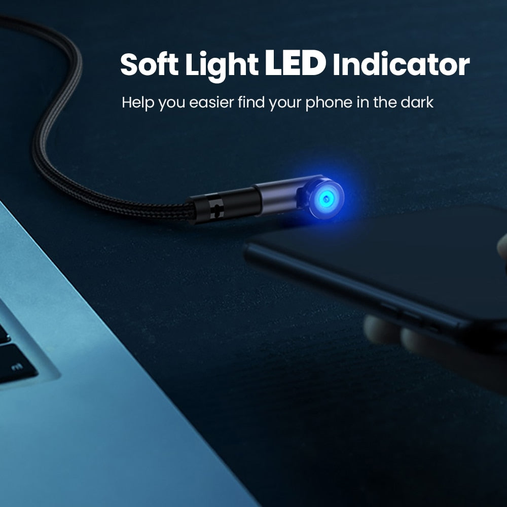 Elough 540 Rotate Magnetic Cable USB-C Magnetic Charger Micro USB Type C Cable Mobile Phone Cable For iPhone Xiaomi Poco Huawei Snapitonline