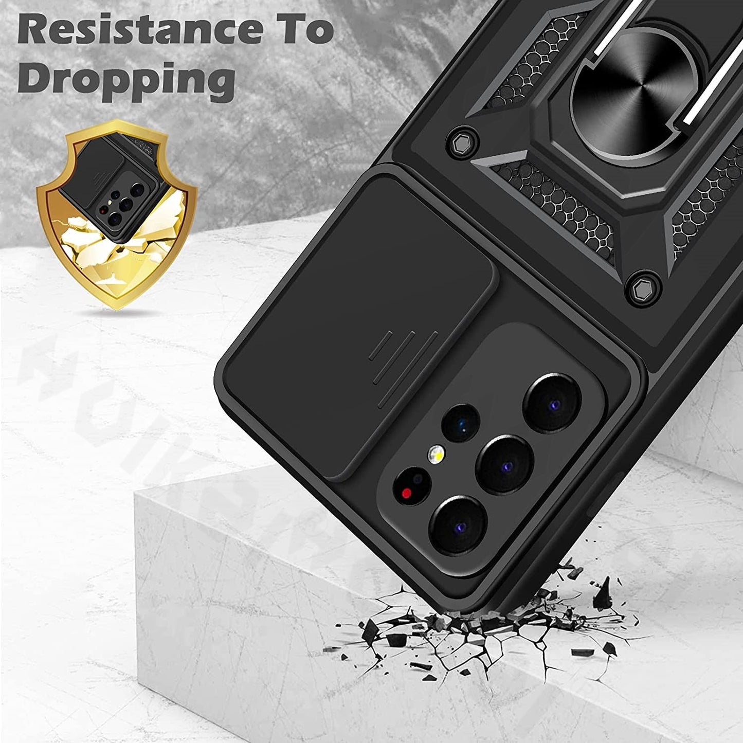 Slide Camera Lens Case for Samsung Galaxy S21 Ultra S22 Plus Note 20 Ultra S20 FE A53 A73 A71 Military Grade Bumpers Armor Cover - Snapitonline