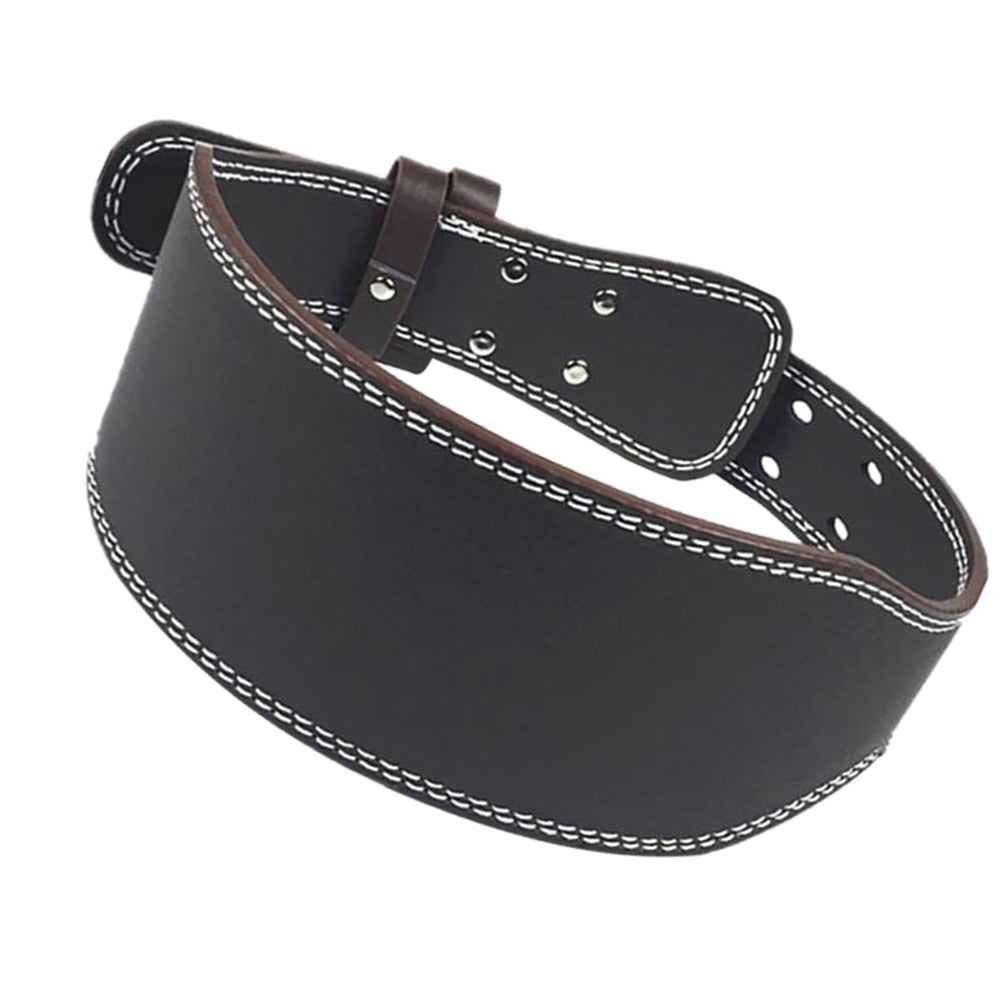 Leather Weightlifting Belt Gym Fitness Dumbbell Barbell Powerlifting Back Support Power Training Weight Lifting Belt - Snapitonline