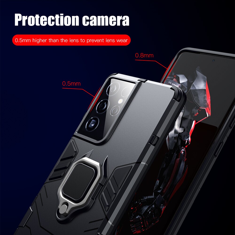 KEYSION Shockproof Armor Case for Samsung S21 Ultra S21 + S20 FE S10 Note 20 Ultra Back Cover for Galaxy A82 A72 A52 A42 A32 A22 - Snapitonline