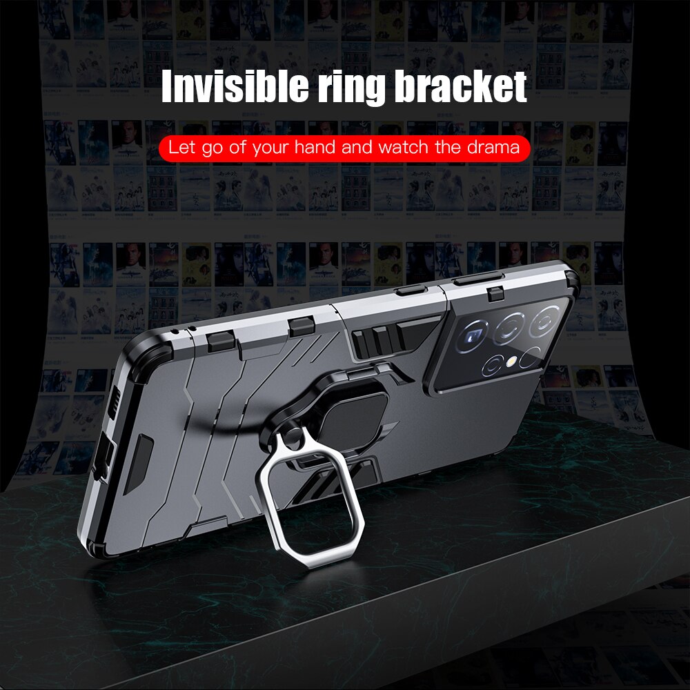 KEYSION Shockproof Armor Case for Samsung S21 Ultra S21 + S20 FE S10 Note 20 Ultra Back Cover for Galaxy A82 A72 A52 A42 A32 A22 - Snapitonline