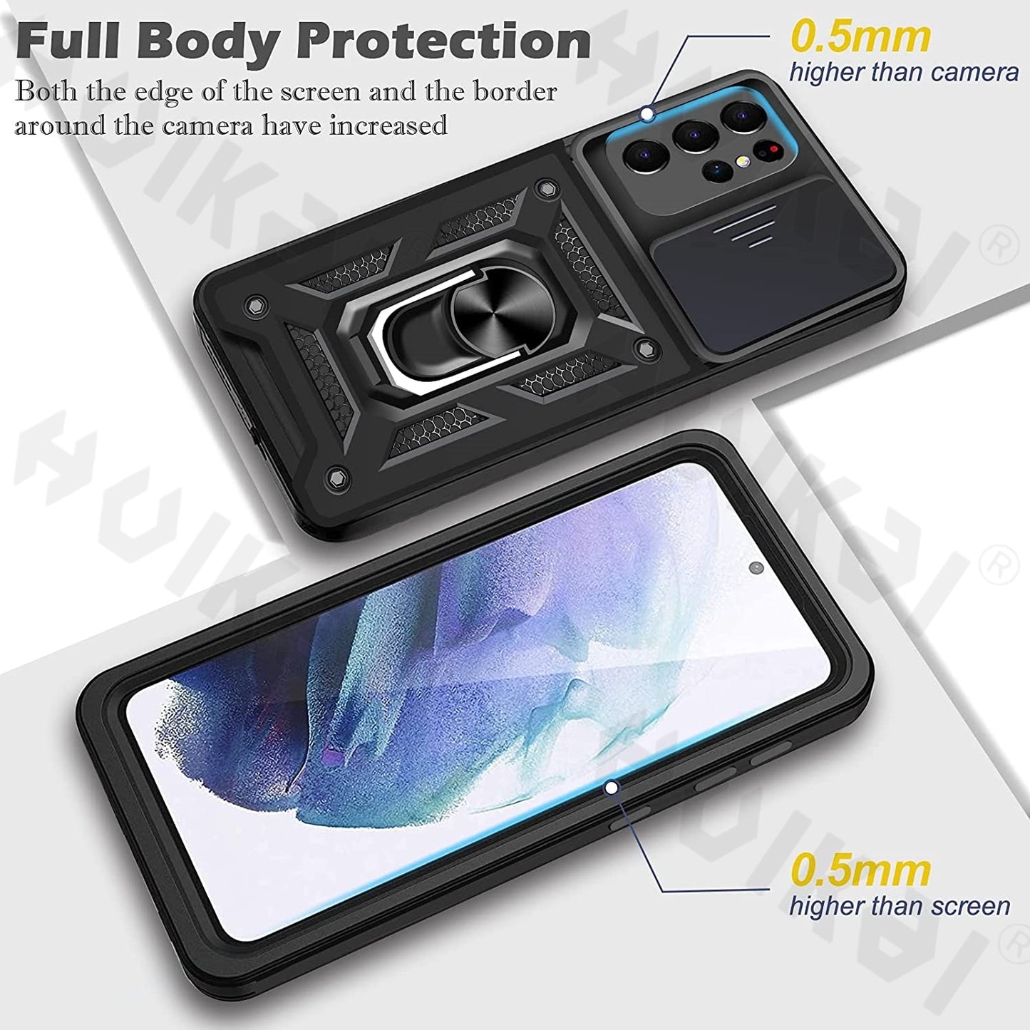 Slide Camera Lens Case for Samsung Galaxy S21 Ultra S22 Plus Note 20 Ultra S20 FE A53 A73 A71 Military Grade Bumpers Armor Cover - Snapitonline