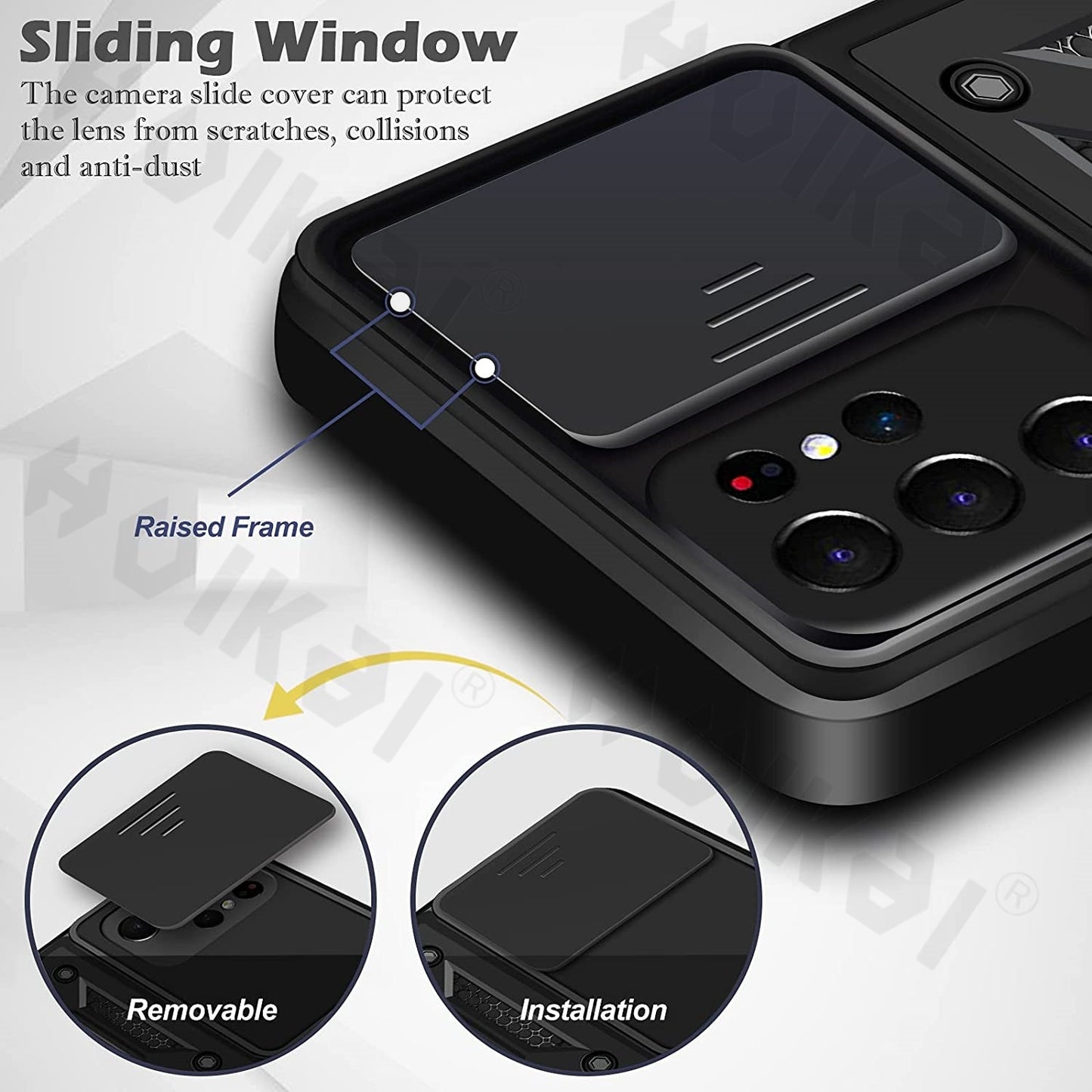 Slide Camera Lens Case for Samsung Galaxy S21 Ultra S22 Plus Note 20 Ultra S20 FE A53 A73 A71 Military Grade Bumpers Armor Cover - Snapitonline