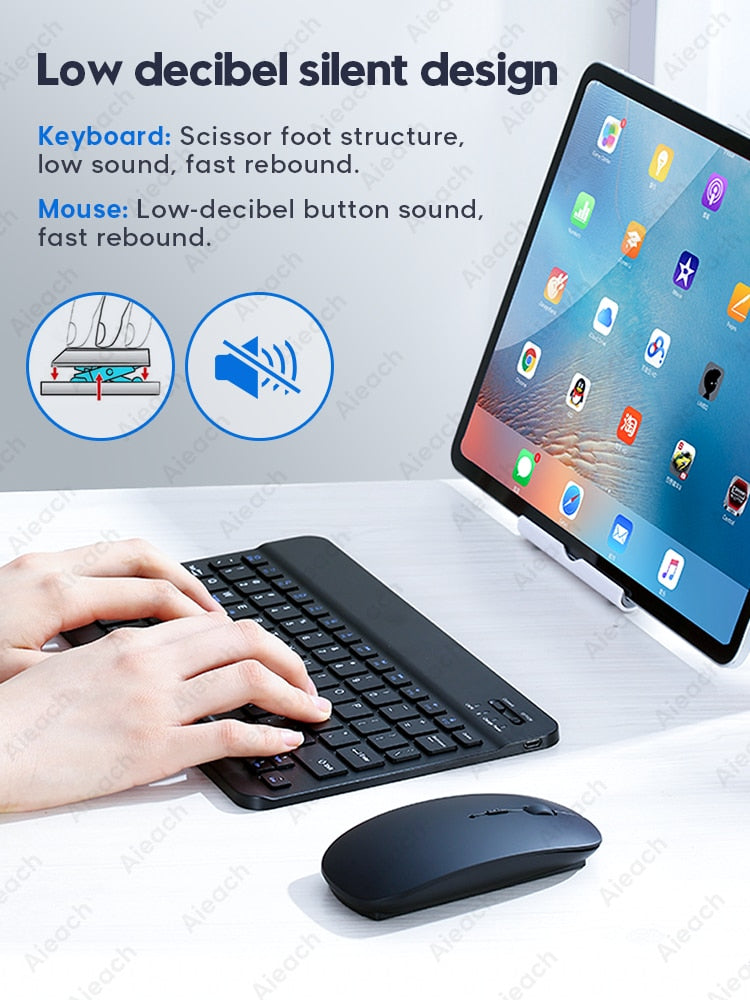 Tablet Wireless Keyboard For iPad Samsung Xiaomi Huawei Teclado Bluetooth-compatible Keyboard and Mouse For iOS Android Windows - Snapitonline