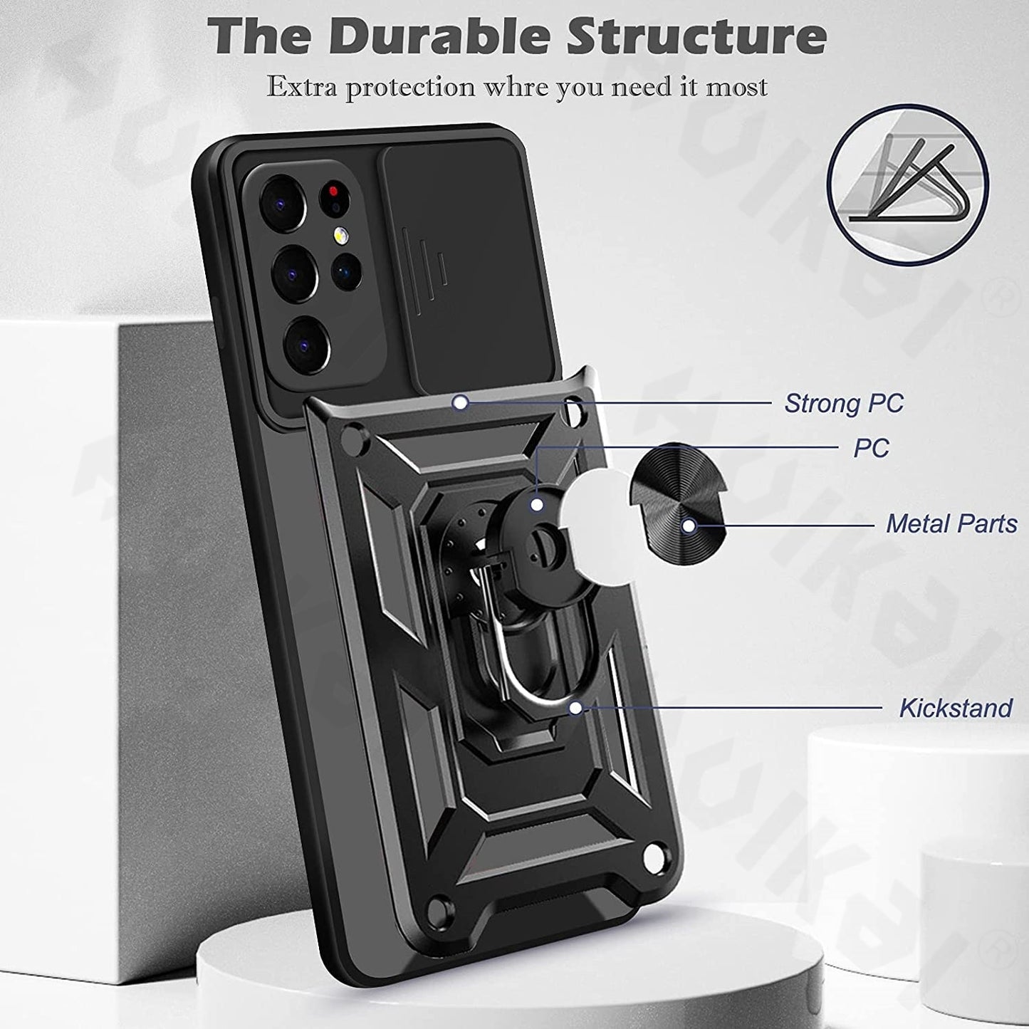 Slide Camera Lens Case for Samsung Galaxy S21 Ultra S22 Plus Note 20 Ultra S20 FE A53 A73 A71 Military Grade Bumpers Armor Cover - Snapitonline