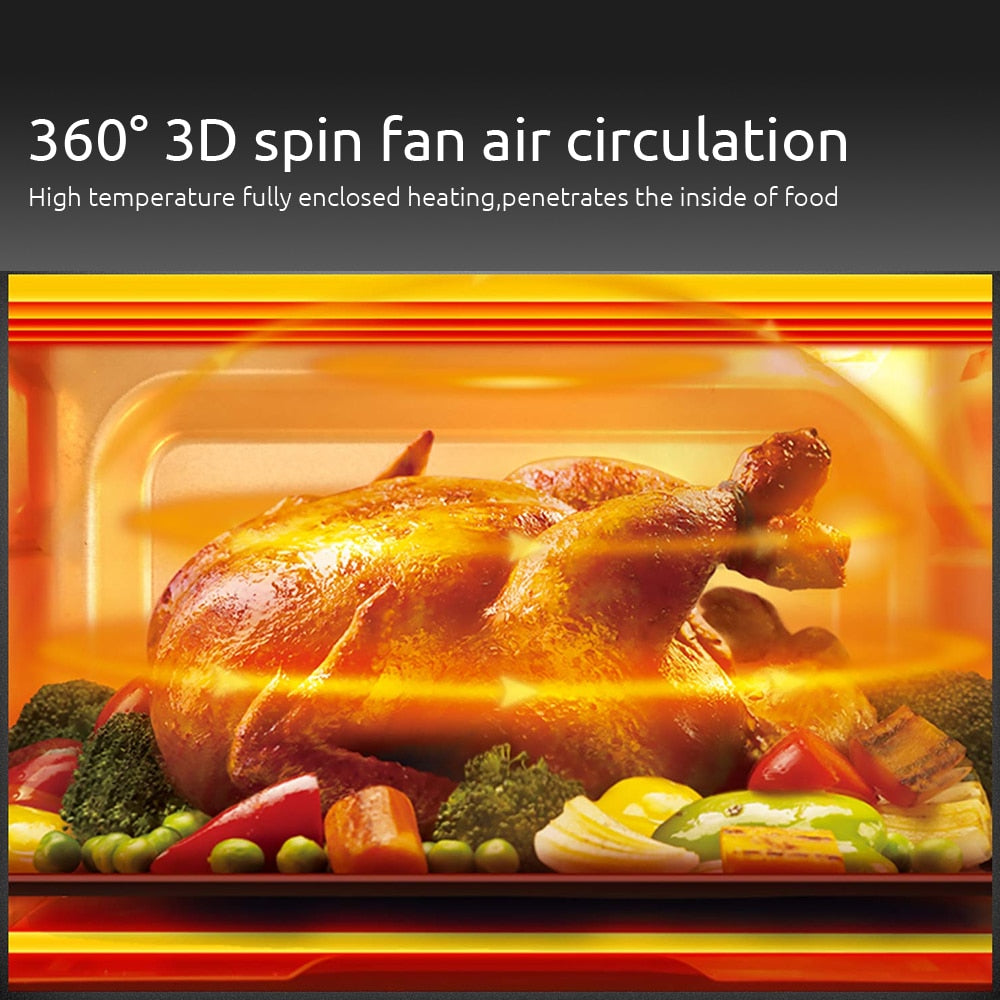 MIUI 10L/12.7QT Electric Air Fryer Oven MI-CYCLONE Rotisserie Dehydrator LED Large Capacity Chicken Frying Machine 5in1 - Snapitonline