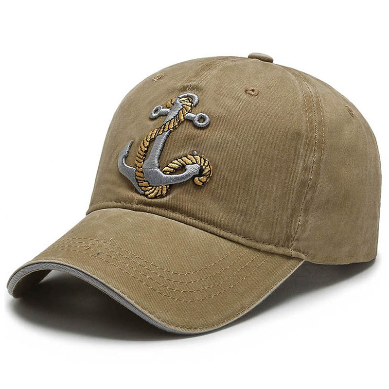 Mens Ship Anchor Wash Embroidered Baseball Caps For Women Hats Retro Leisure Trucker Duck Tongue Cap Male Outdoor Sunscreen Hat