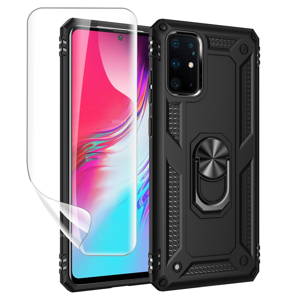 S22 Ultra Plus S20 FE S20FE S21 S 21 Plus Ultra Case Shockproof Armor Ring Stand Cover For Samsung Galaxy S20 Ultra Plus S20 FE - Snapitonline