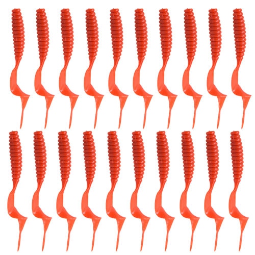 6cm 20pcs grub lure bait soft rubber silica worm lure fishing tackle for seawater and freshwater