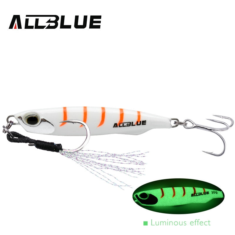 ALLBLUE DRAGER SLIM Metal Casting Jig Spoon 20G 30G Shore Drag Cast Jigging Sea Bass Lure Artificial Bait Fishing Tackle