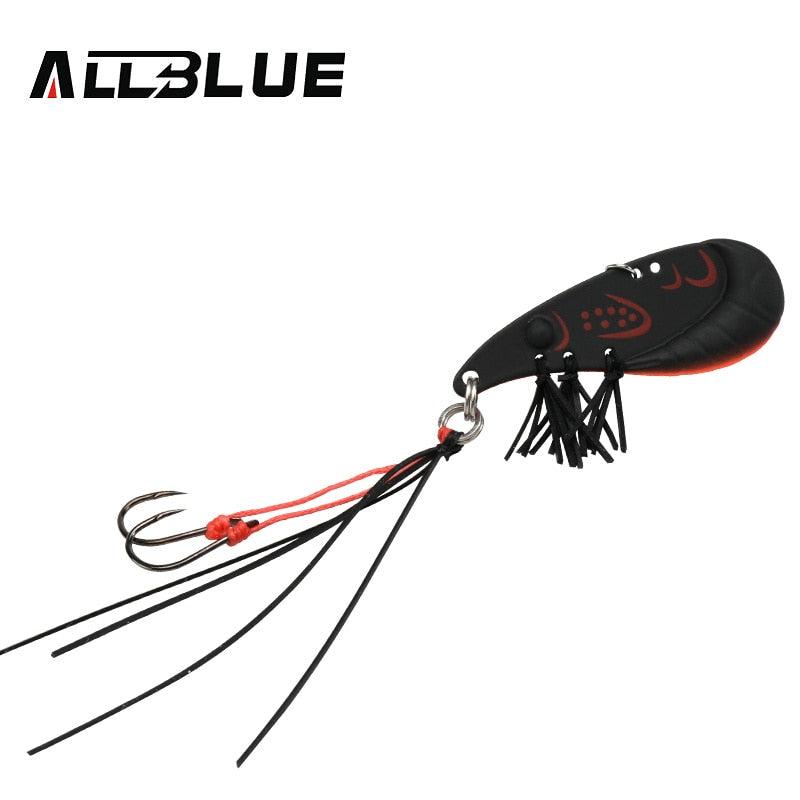 ALLBLUE Crazy Shrimp 7g 14g Metal VIB Sinking Blade Spoon Fishing Lure Bass Artificial Bait With Jig Assist Hook Rubber Skirt