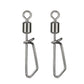 DNDYUJU 50pcs Fishing Connector Rolling Swivel With T-shape Snap Fishing Swivels Stainless Steel Beads Fishing Accessories