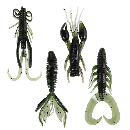 4pcs Soft lure Worms Fishing Lure Shaped 8g 6cm Wobblers Sets Shrimp Lure Silicone Bait Wobbler for Trolling Bass Fishing Tackle