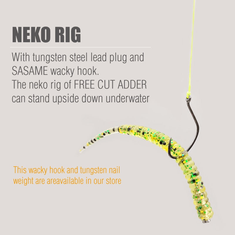 LUREHOLIC 0-2.5” Free Cut Aji Fishing ROCK ADDER Fineese Lure Fishing Soft Lure Needle Tail Mini