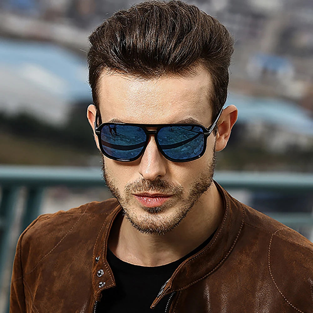 VIVIBEE Men Photochromic Night Vision Sunglasses Color Change Transition 2024 Yellow Big Sun Glasses Oversized Polarized Goggles
