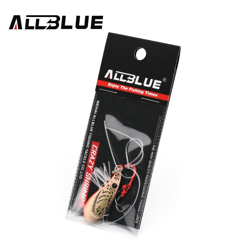 ALLBLUE Crazy Shrimp 7g 14g Metal VIB Sinking Blade Spoon Fishing Lure Bass Artificial Bait With Jig Assist Hook Rubber Skirt