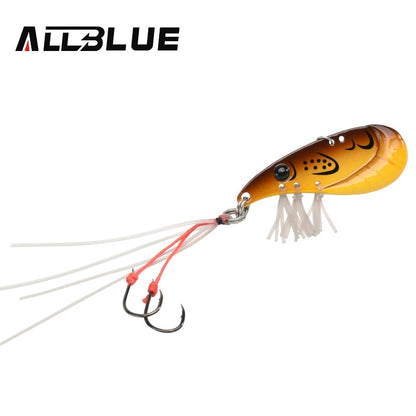 ALLBLUE Crazy Shrimp 7g 14g Metal VIB Sinking Blade Spoon Fishing Lure Bass Artificial Bait With Jig Assist Hook Rubber Skirt