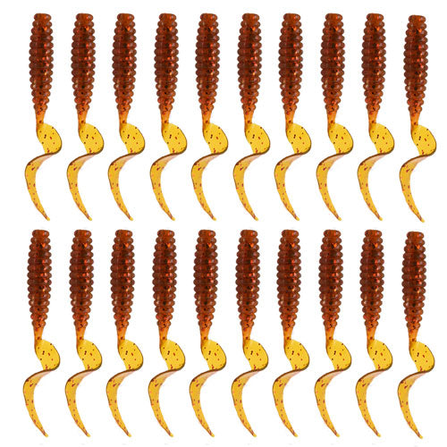 6cm 20pcs grub lure bait soft rubber silica worm lure fishing tackle for seawater and freshwater