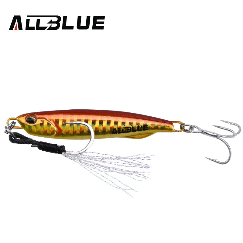 ALLBLUE DRAGER SLIM Metal Casting Jig Spoon 20G 30G Shore Drag Cast Jigging Sea Bass Lure Artificial Bait Fishing Tackle