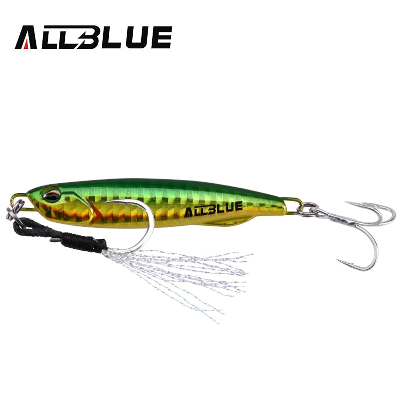 ALLBLUE DRAGER SLIM Metal Casting Jig Spoon 20G 30G Shore Drag Cast Jigging Sea Bass Lure Artificial Bait Fishing Tackle