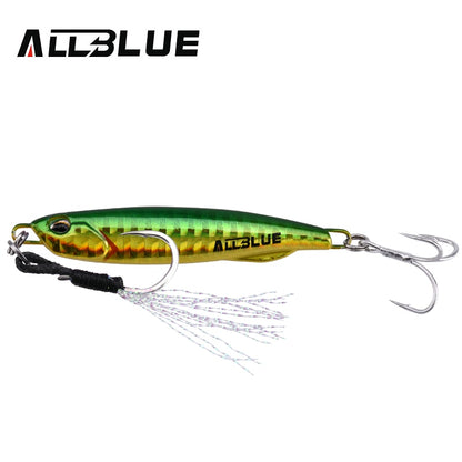 ALLBLUE DRAGER SLIM Metal Casting Jig Spoon 20G 30G Shore Drag Cast Jigging Sea Bass Lure Artificial Bait Fishing Tackle