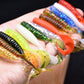 6cm 20pcs grub lure bait soft rubber silica worm lure fishing tackle for seawater and freshwater