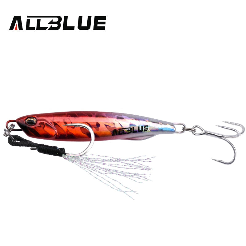 ALLBLUE DRAGER SLIM Metal Casting Jig Spoon 20G 30G Shore Drag Cast Jigging Sea Bass Lure Artificial Bait Fishing Tackle
