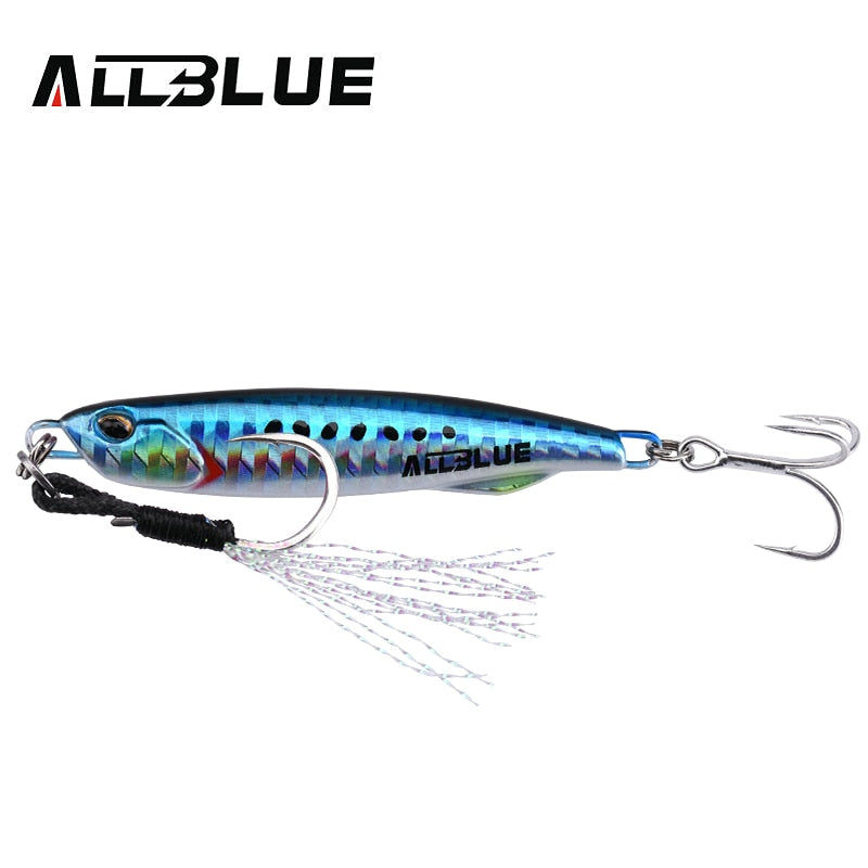 ALLBLUE DRAGER SLIM Metal Casting Jig Spoon 20G 30G Shore Drag Cast Jigging Sea Bass Lure Artificial Bait Fishing Tackle