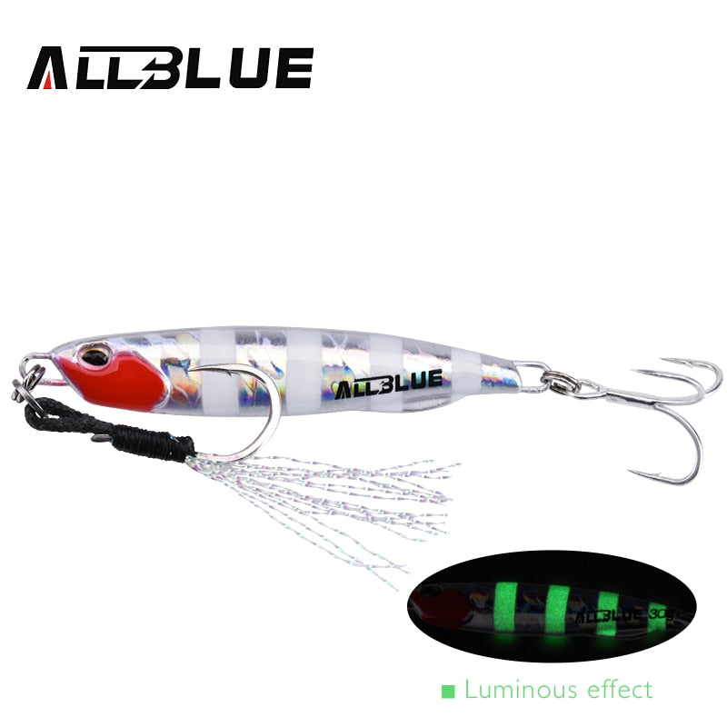 ALLBLUE DRAGER SLIM Metal Casting Jig Spoon 20G 30G Shore Drag Cast Jigging Sea Bass Lure Artificial Bait Fishing Tackle