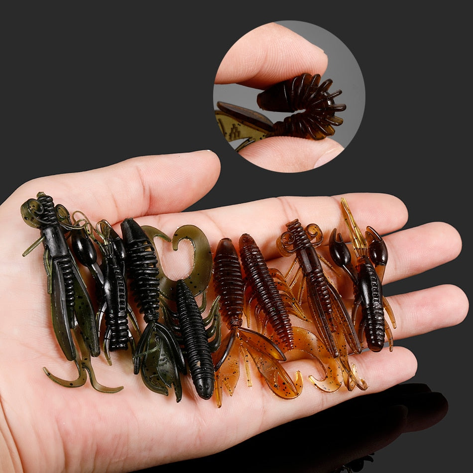 4pcs Soft lure Worms Fishing Lure Shaped 8g 6cm Wobblers Sets Shrimp Lure Silicone Bait Wobbler for Trolling Bass Fishing Tackle