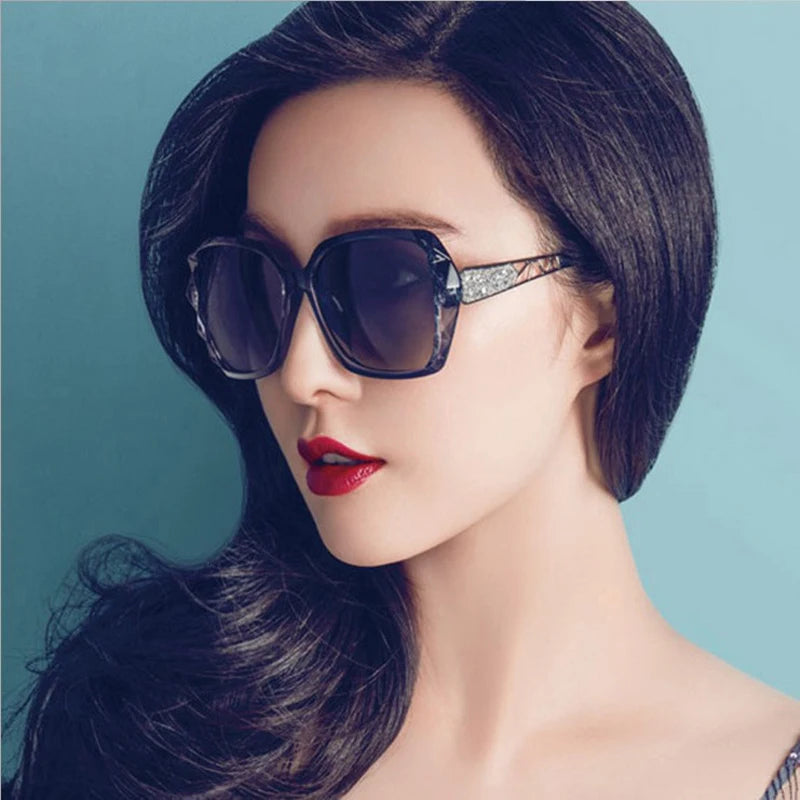 Fashion Square Sunglasses Woman Luxury Brand Big Purple Sun Glasses Female Mirror Shades Ladies