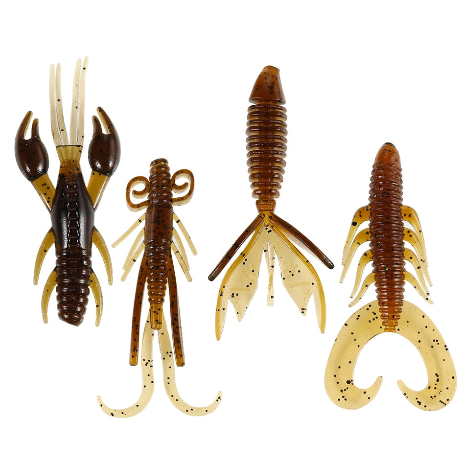 4pcs Soft lure Worms Fishing Lure Shaped 8g 6cm Wobblers Sets Shrimp Lure Silicone Bait Wobbler for Trolling Bass Fishing Tackle